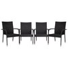 Flash Furniture Black Stacking Wicker Patio Armchairs, PK 4 4-TW-3WBE073-BK-GG